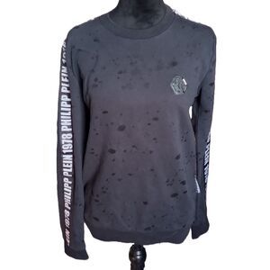 Philipp Plein Couture, Switzerland Women's Size Medium Destressed Sweatshirt